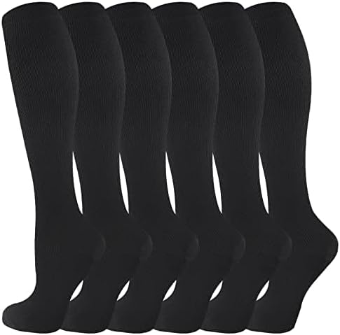 cerpite Compression Socks for Women & Men 6 Pairs Knee High Compression Socks 20-30 mmhg Best for Running,Nurse,Travel - Image 2