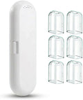 Toothbrush Travel Case Compatible with Philips Sonicare Electric Toothbrush & 6Pcs Reusable Toothbrush Head Covers Compatible with Philips Sonicare Toothbrush Heads (White) by PICEROSE
