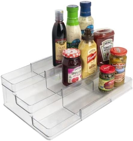 Dial Industries 3 Tier Expandable Kitchen Cabinet Shelf Organizer, Clear | Slides open to fit narrow or wide cabinets, Adds extra levels for canned goods and jars, Great for pantry, cupboard or closet - Image 2