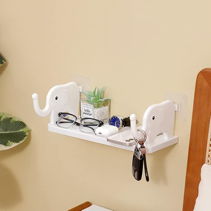 2 Pack Floating Shelves Wall Mounted No Drill Wall-Mounted Storage Rack,for Bedroom Bathroom Living Room Kitchen Wall Decor and Storage (White) - Image 6