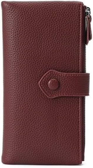 Women Slim Wallet Rfid Blocking With Passport And Credit Cards Holder Purse For Minimalist Soft Leather Zipper Monederos (wine red) by Unknown