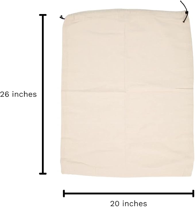 Organic Cotton Dust Proof Storage Bags for Handbags - Large Purse Storage Bags - Dust Bag Cover for Expensive Purses & Handbags - Extra-Large Cotton Drawstring Storage Bags (3 Bags - 26"x20") - Image 6