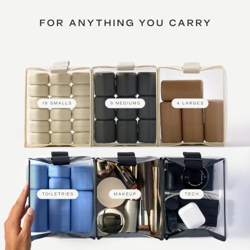 Cadence Parcel - Clear Travel Kit with Zipperless Magnetic Closure - Chestnut, Medium - Durable, Leak-Resistant and TSA Approved Toiletry Bag - Modular Organization - Recycled TPU (1 Qt) - Image 6