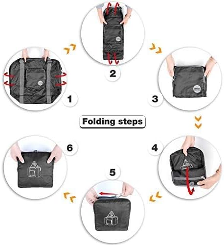 WANDF Foldable Personal Item Bag, Carry on Travel Duffle Bag | Frontier Airline Underseat Fit, 18x14x8 inches, Weekend Overnight Trips, Packable - Image 2