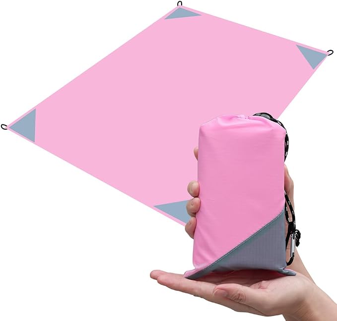 Orga'Neat Pocket Picnic Blanket, Compact Lightweight Tarp for Camping | Foldable, Easy to Carry, Water Resistant Sandproof Washable Quick Dry Mat for Beach, Festival, Travel, Outdoor Recreation by OrgaNeat