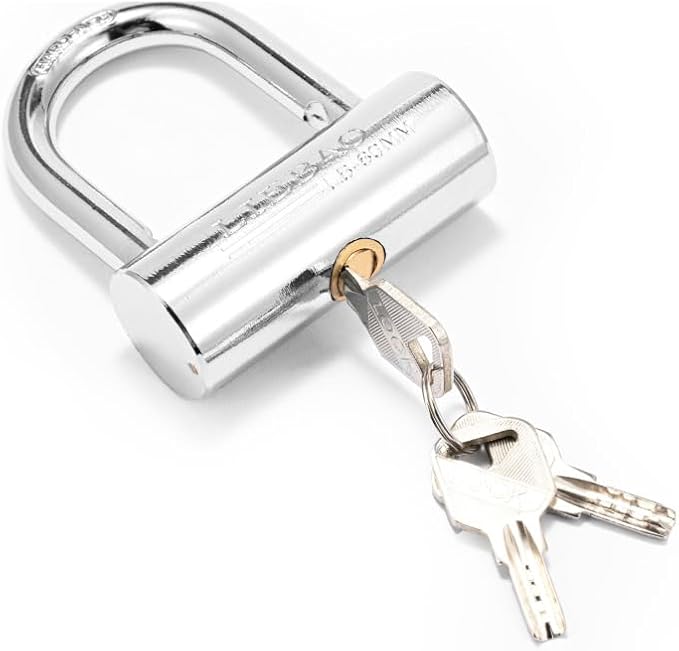 Big Heavy Duty Chrome-Plated Padlock with Key,Copper core,high Security Shipping Container Padlocks,Bolt Cutter Proof Lock,Thick Large Padlock for Outdoor,keyed Unbreakable Anti Theft Chain Lock(80mm) - Image 3
