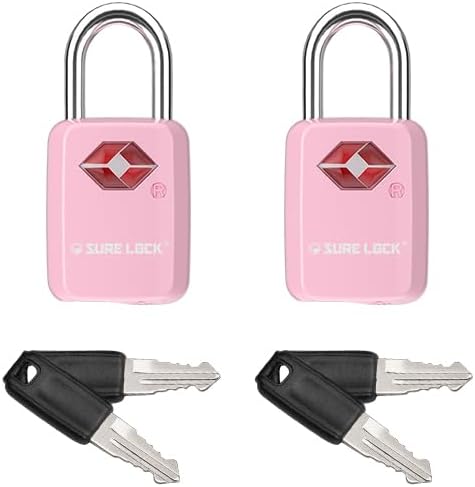 SURE LOCK Mini TSA Approved Keyed Luggage Lock – One Key Opens All, Fits Tight Zipper Gaps & Small Pull Holes, Compact Travel Lock for Suitcases, Backpacks & Handbags by Hopeyoucanstaysafe