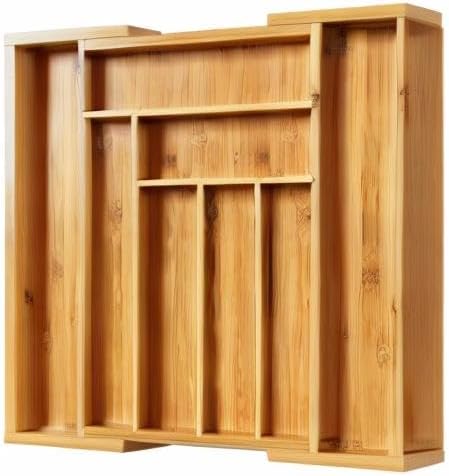 Pipishell Bamboo Expandable Drawer Organizer for Utensils Holder, Adjustable Cutlery Tray, Wood Drawer Dividers Organizer for Silverware, Flatware, Knives in Kitchen, Bedroom, Living Room(M-N) - Image 8