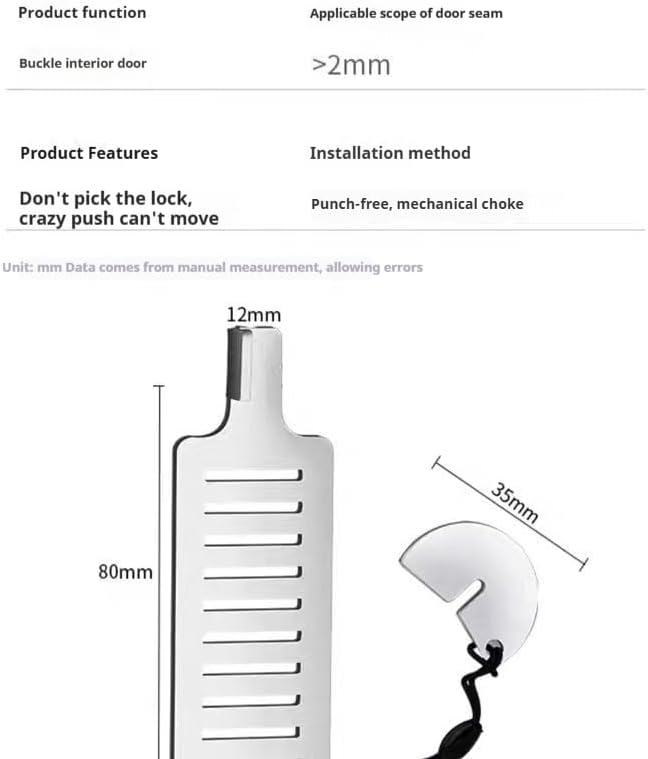 Door Stopper Hotel Portable Door Stopper Girls Safety – Top Door Anti-Wolf Blocking, Door Anti-Locking, Anti-Theft Home Alone Door Stopper - Image 8