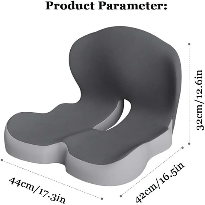 Orthopedic Cushion,Ergonomic Memory Foam L-Shaped Integrated Seat Cushions with Adjustable Strap,Ultra Breathable Non-Slip Design for Office Chair,Car,Wheelchair (Black) - Image 7