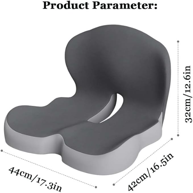 Orthopedic Cushion,Ergonomic Memory Foam L-Shaped Integrated Seat Cushions with Adjustable Strap,Ultra Breathable Non-Slip Design for Office Chair,Car,Wheelchair (Gray) - Image 7