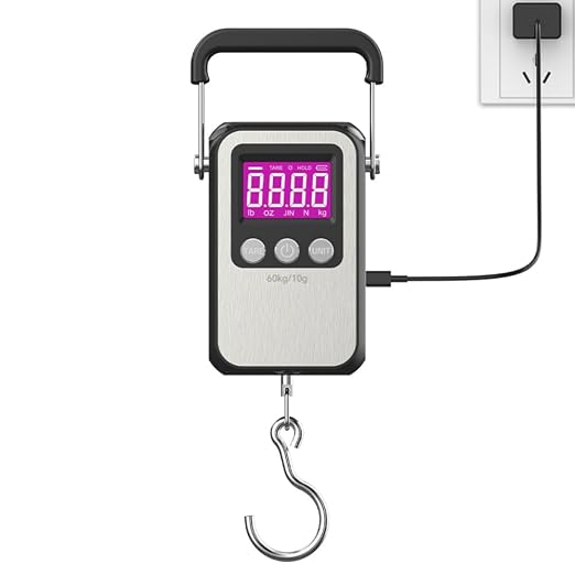 Klau Portable Rechargeable Luggage Hanging Scale,60 kg/120 lb, Black | Heavy Duty, Wide Handle, For Home Farm Hunting Outdoor - Image 3
