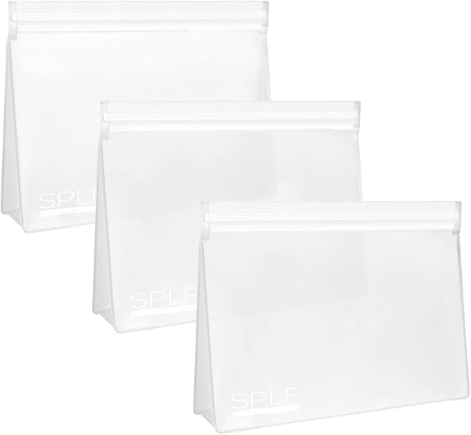 3 Pack Leakproof Clear Toiletry bags, TSA Approved Quart Zipper Bags | BPA Free Travel Makeup Cosmetic Bags for Women Men, Carry on Airport Airline Compliant Bags-White by SPLF
