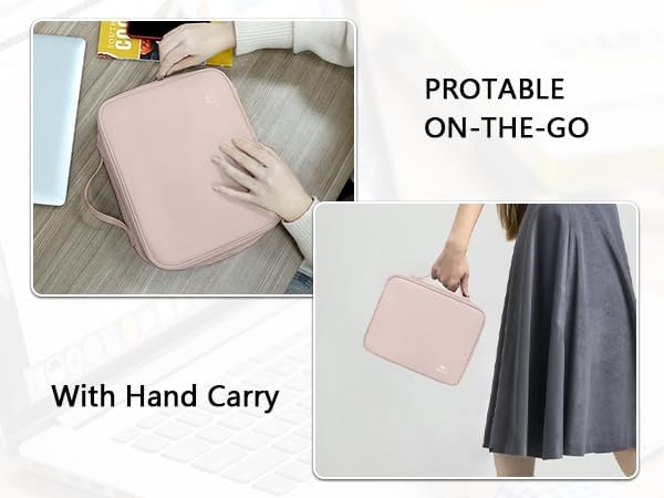 MATEIN Charger Organizer Travel Case for Women, Cord Organizer Travel | Double Layers, Portable Electronic Accessories Case with Handle, for Charger, Phone, Earphone, Tablet, Pink Gift - Image 9