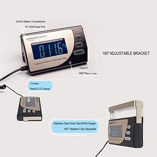 Amazon Basics Digital Shipping Postal Scale with Tare Function, Heavy Duty Weighing Platform, 660 lb Capacity, 1 Ounce Readability, Portable, Black - Image 3