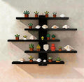 No Drill Wall Shelf, 5-Tier Black Floating Shelves with Adhesive, Damage-Free Wall Mounted Organizer for Bathroom, Kitchen, Living Room, Bedroom(Black) by Frawenleco