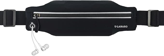 Slim Running Belt Fanny Pack for Men Women, Running Phone Holder Runners Pouch Waist Pack for Workout, Money Belt, Running Gear Accessories [Fits ALL Phones] | Runners Pouch Waist Pack for Workout Sport Exercise Fitness Marathon, Money Belt, Running Ge... by U%C2%B7LANARO
