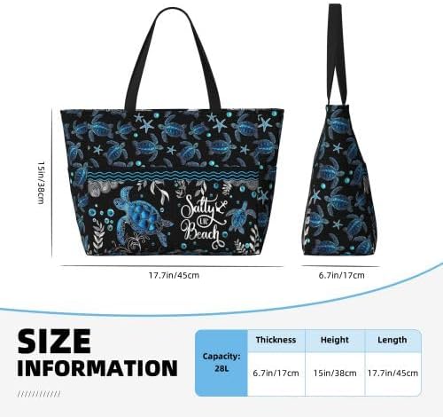 Beach Bag Tote Bags Waterproof Sandproof for Women Large Beach Tote Pool Bag Foldable with Zipper for Travel Weekend - Image 6