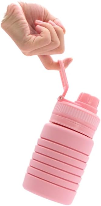 750ml Collapsible Silicone Travel Water Bottle – Foldable Portable Design, Food-Grade Material, Boiling Water Ready, Lightweight for Camping, Hiking and daily use (Pink) 3.03 X10.91 IN - Image 4