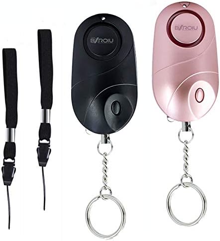 BXROIU 2 Pack Personal Safety Alarm for Women (Rose Gold + Black) | Loud Keychain Emergency Alarm with LED Light, Portable Safety Siren for Walking, Travel, Jogging & Night Safety - Image 4