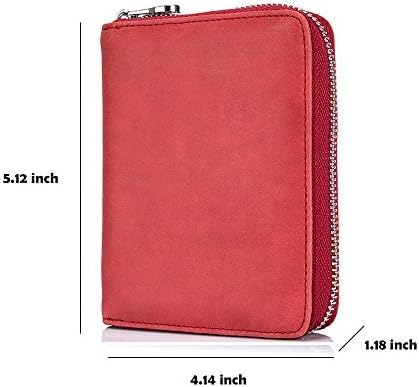 RFID Blocking 24 Slot Credit Card Holder Wallet Real Leather Multi Card Organizer Wallet with Zipper - Image 5