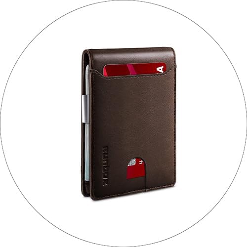 RUNBOX Slim Wallet for Men - RFID Blocking Leather Bifold with Money Clip | Minimalist Front Pocket Wallet Holds 11 Cards,Slim Thin Design,RFID Blocking Protection, Practical Birthday Gifts for Men - Image 8