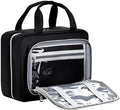 Travel Hanging Toiletry Bag for Women - Waterproof Cosmetic Organizer with Clear Window, Lightweight Bathroom Bags for Essentials, Makeup, Shampoo, Toiletries Black,Large by Chakipee