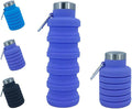 Collapsible Water Bottles 17oz, Odorless BPA-Free Silicone, Leak-Proof Foldable Reusable Bottle - Perfect for Travel Sports Gym Hiking Camping Cycling - Purple by VadoWorld