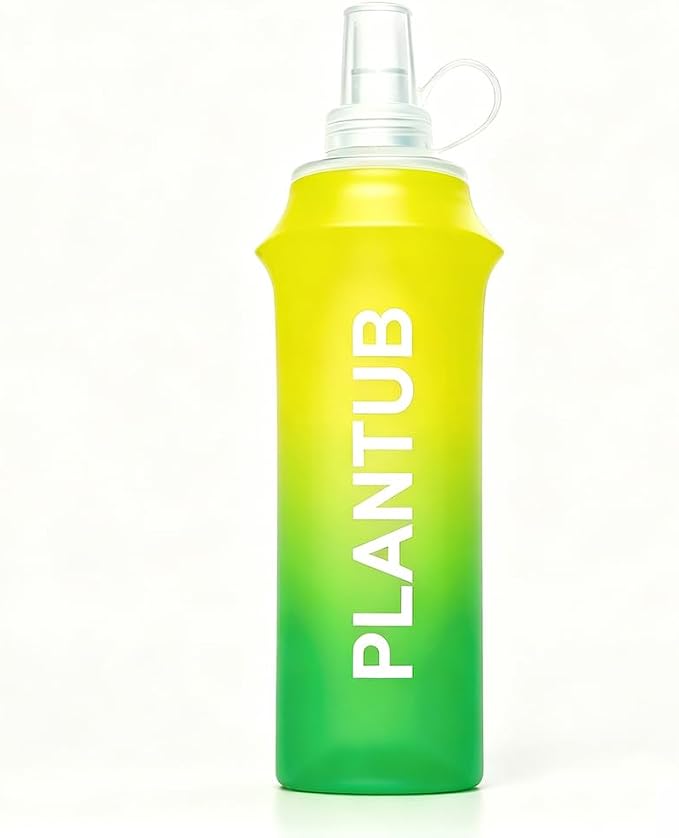 Soft Foldable Water Bottle, TPU, Collapsible Flask for Outdoor Sports, Without stand up ability, Gradient Blue and Pink, Yellow Green by Unknown