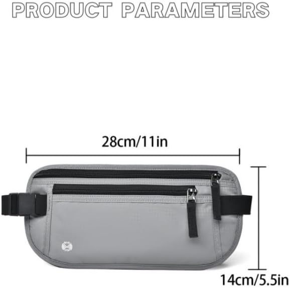 Money Belt for Travel with RFID Blocking, Hidden under Clothes for Passport, Cards, and Cash, Black - Image 4