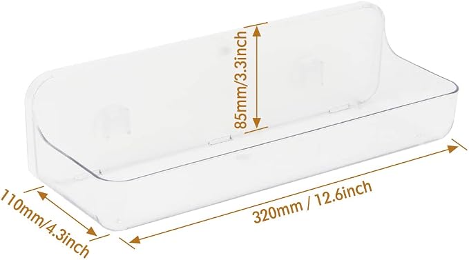 Plastic Wall Mount Organizer, Clear Adhesive Storage Box Organizer No Drilling Hang Walls/Doors for Kitchen, Bathroom, Bedroom, Cabinet, Office, Craft Room (Long Size) - Image 6