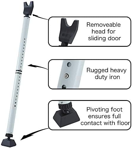 Door Security Bar Adjustable Door Jammer Door Stopper | Sliding Door Security Bar Barricad 2 in 1 Heavy Duty Window Security for Home Patio Door Apartment Travel Hotel Dorm - Image 8
