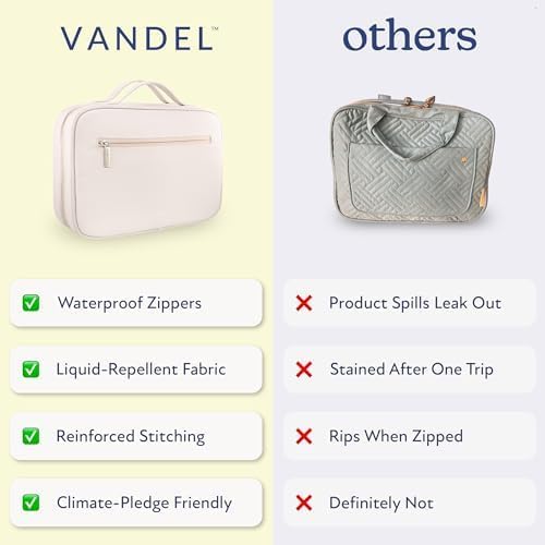 VANDEL Waterproof Hanging Toiletry Bag [TSA-Approved] Cosmet Travel Bag | Makeup Case Toiletries Organizer, Hanging Makeup Organizer Bag, Cosmetic Travel Bags for Women, Waterproof Zippers - Image 5