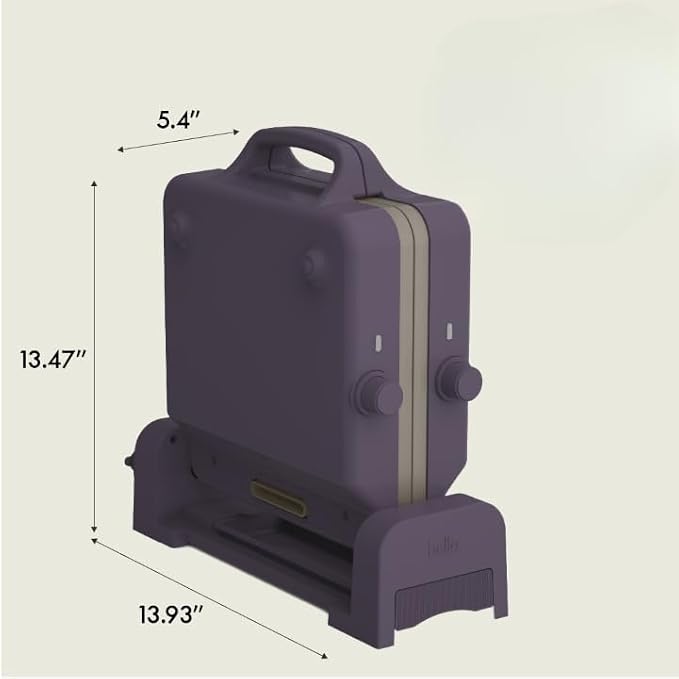 bella 10"x20" Fold and Store Griddle, Non-Toxic, Ceramic Coating, Plum - Image 8