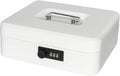 Jssmst Cash Box with Combination Lock - Durable Metal Cash Box with Money Tray, Large, White by Jssmst