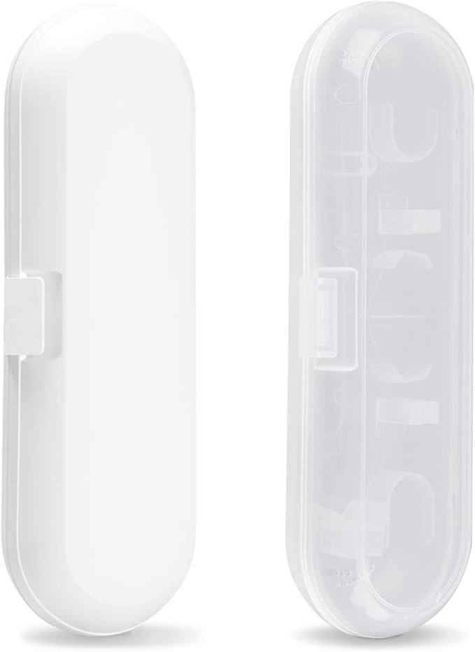 Fowecelt 2 Pack Electric Toothbrush Travel Case for Oral-B Pro and Other Electric Toothbrush, Portable Travel Toothbrush Holder (White & Clear) - Image 8