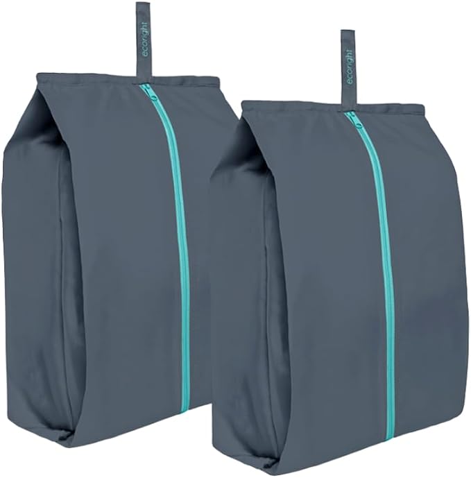 Ecoright Shoe Bags for Travel, Set of 2, 100% Recycled Water-Resistant Zipper Pouch Bags, Shoe Bags for Storage, Travel Essentials for Men & Women by EcoRight