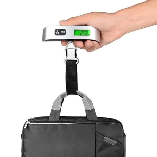 Digital Luggage Scale, 110lb Capacity, Backlit LCD Display, Temperature Sensor, Silver - Image 4