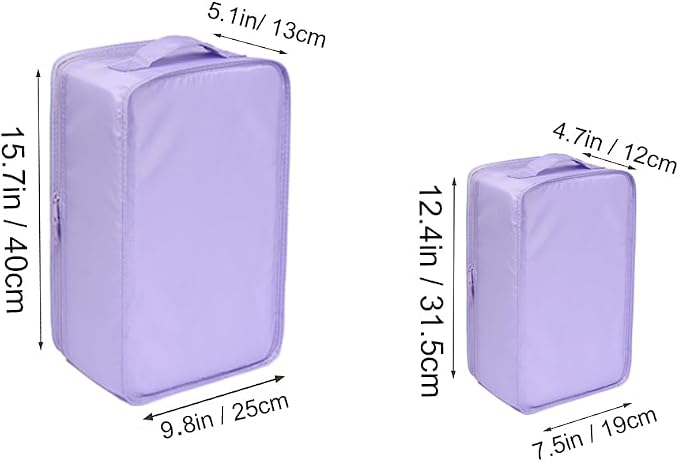 Travel Shoe Bags, Foldable Waterproof Shoe Pouches Organizer-Double Layer (2+2 Purple Shoebags) - Image 3