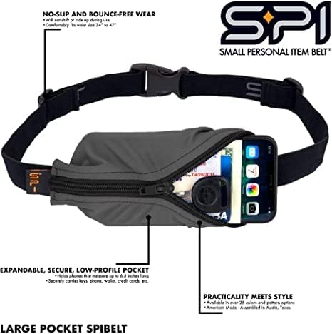 SPIbelt Running Belt Original for Women Men, Phone Holder for Running, Running Fanny Pack, Holder for Phone, Running Waist Pack, Adjustable Waist, [Fits All Phones]. No Bounce, Steel Blue - Image 4