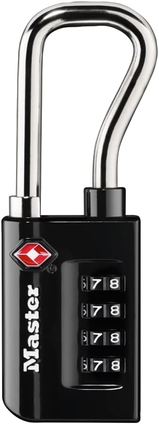 Master Lock Padlock, Set Your Own Combination TSA Accepted Luggage Lock, 1-5/16 in. Wide, 4696D, Black by Unknown