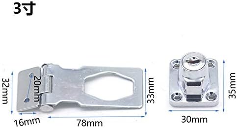 2 Packs Keyed Hasp Locks Twist Knob Keyed Locking Hasp for Small Doors, Cabinets and More,Stainless Steel Steel, Chrome Plated Hasp Lock Catch Latch Safety Lock (3Inch with Lock) - Image 2