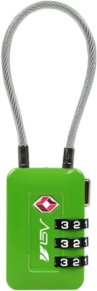 TSA Accepted Luggage Travel Lock, Set-Your-Own Combination Lock for School Gym Locker, Luggage Suitcase Baggage Locks, Filing Cabinets, Toolbox, Case (Green, 1 Pack) by BV