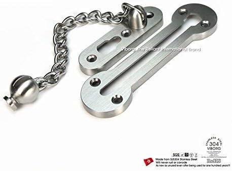 Extra-Thick Door Chain Lock- Sus304 Stainless Steel Casting Door Security Chain Guard, Heavy Duty Latch Lock for Inside Door, Brushed Nickel Finish (Deluxe Extra-Thick:3 mm) (EK-07) - Image 6
