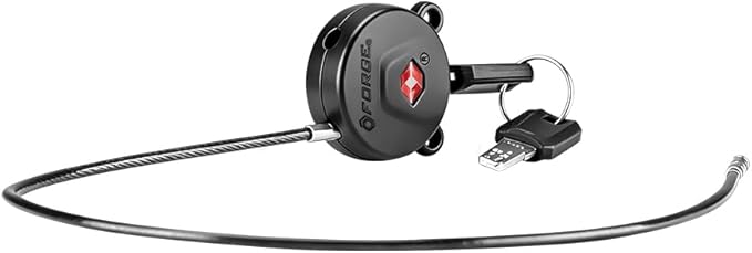 Forge TSA Approved Luggage Locks, Ultra-Secure Dimple Key Travel Lock, Extra long-15'' Cable Locks with Zinc Alloy Body by Forge