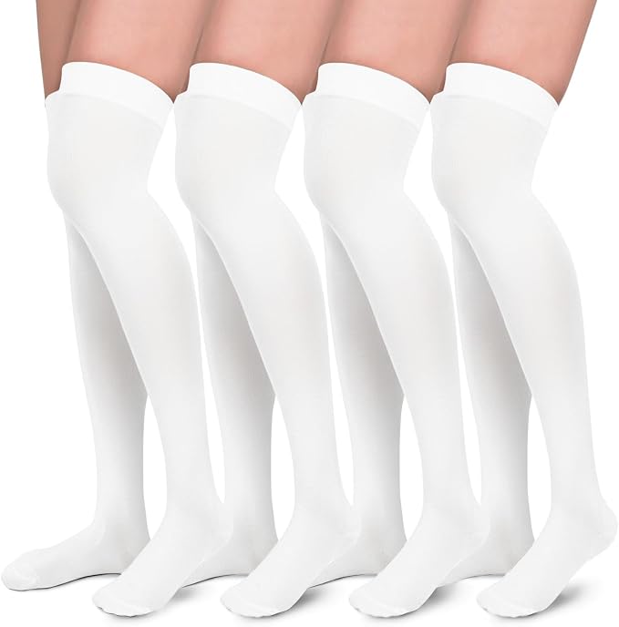 Aoliks Compression Socks for Women and Men 4 Pairs, Mild Support | Long Knee High Stockings for Nurses Running Travel Flying Pregnancy Athletic 15-20 mmHg by Aoliks