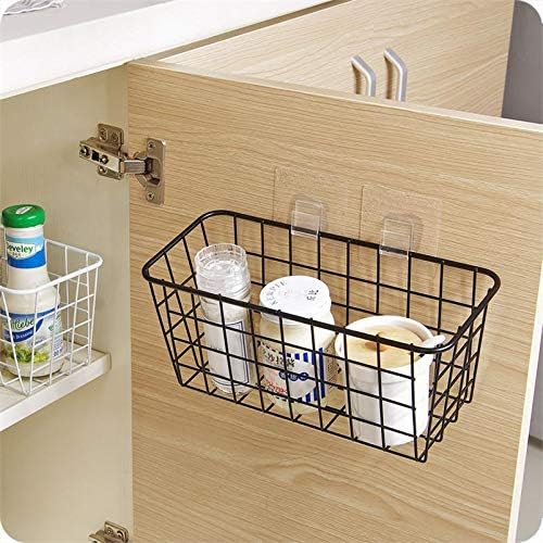 3 Set LeleCAT Adhesive Over the Cabinet Door Wire Baskets for Organizing for Kitchen Food Pantry Bathroom Shelf Storage No Drilling Wall Mounted,Black - Image 7