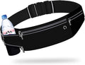 Slim Running Belt for Women Men,Runners Fanny Pack Phone Holder,Money Belt,Running Gear Accessories,with 3 Pockets (Jet Black) by Unknown