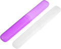 VOCOSTE 2Pcs Travel Toothbrush Case, White&Purple | Moisture-Proof Keeps Brush Fresh, Compact for Tight Bags, 2-Pack for Sharing, Essential for Couples by VOCOSTE