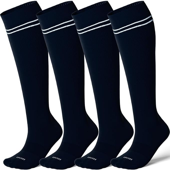 LEVSOX Viscose Made from Bamboo Compression Socks for Pregnant Women 20-30 mmHg Knee High Cute Mens Supports Socks for Travel by Levsox